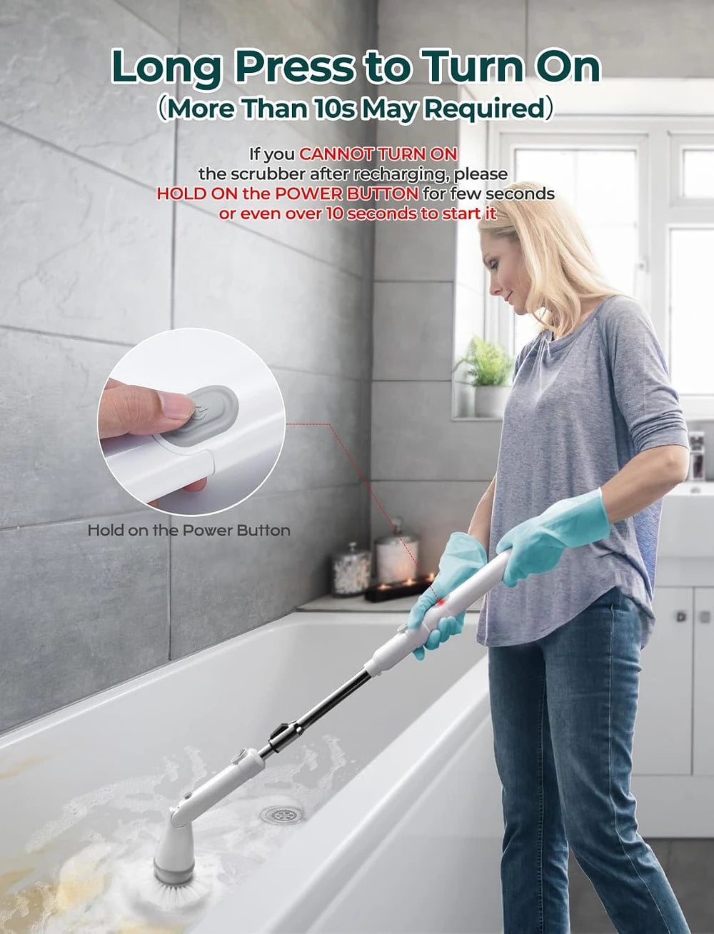 Blinkcee cordless electric spin scrubber with multiple cleaning heads for power scrubbing and versatile surface cleaning.