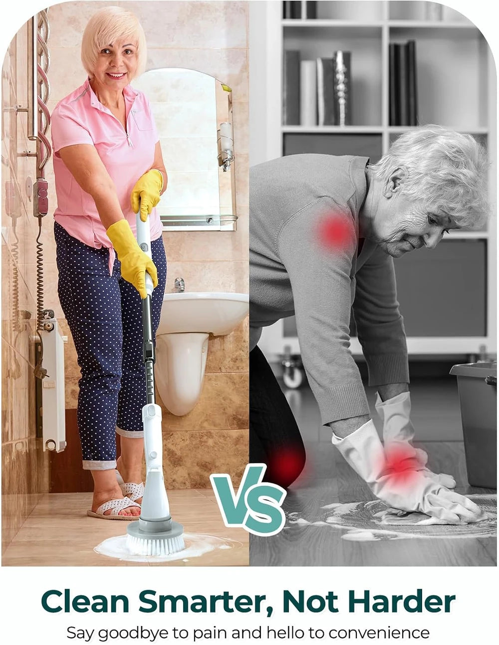 Blinkcee cordless electric spin scrubber with multiple cleaning heads for powerful, efficient household cleaning.