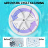 Portable ultrasonic mini washing machine by Blinkcee with a compact white design and control panel inside.