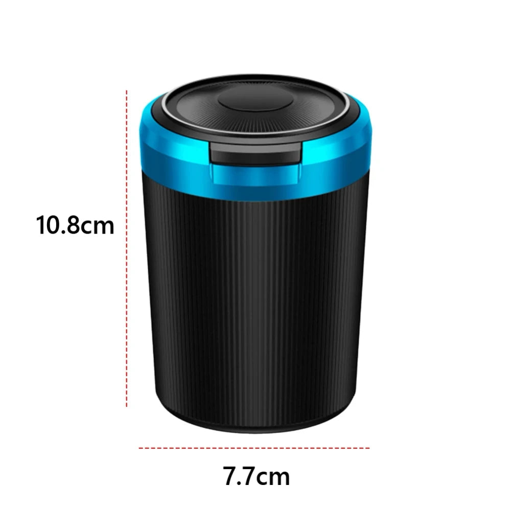 Portable stainless steel car ashtray by Blinkcee, compact and durable design for easy use in vehicles.