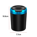 Portable stainless steel car ashtray by Blinkcee, compact and durable design for easy use in vehicles.