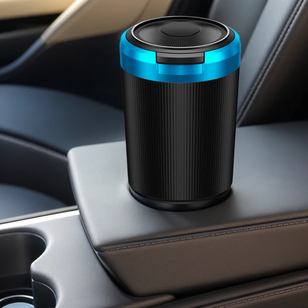 Portable stainless steel car ashtray by Blinkcee with a compact design, ideal for keeping your vehicle clean and smokefree.