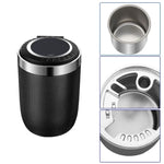 Blinkcee portable stainless steel car ashtray with lid, compact and durable for easy use in vehicles