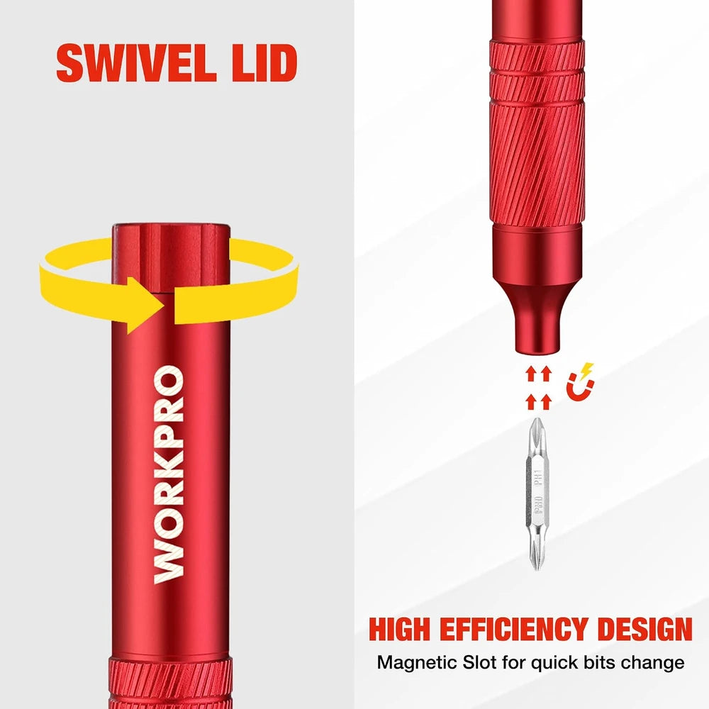 Blinkcee Precision Multi-Bit Screwdriver Set with various magnetic bits and ergonomic handle for precise screwdriving.