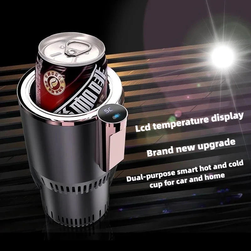 Blinkcee Smart Car Heating & Cooling Cup with digital display for on-the-go temperature control in a vehicle.