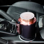 Blinkcee Smart Car Heating and Cooling Cup with on-the-go temperature control, showing a sleek, modern design and digital display.