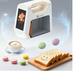 Handheld Blinkcee Smart Food Printer Machine with LED display showing food printing in progress.