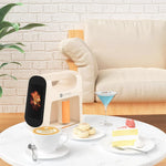 Handheld Blinkcee Smart Food Printer Machine printing decorative designs on a cake surface.