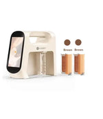 Handheld Blinkcee Smart Food Printer Machine with digital controls, showing the device printing food on a surface.