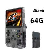 Blinkcee R36S 3.5-inch IPS handheld retro game console with 20,000+ games, portable gaming device with colorful screen and controls.