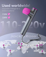 Blinkcee Jack and Rose portable clothes steamer shown with water tank and steam nozzle for quick garment steaming.