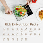 Digital kitchen food scale by Blinkcee with smart nutrition and calorie calculator display for precise meal measurements.