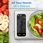 Digital kitchen scale by Blinkcee with a sleek design, featuring a digital display for precise food weight measurement and calorie calculation.
