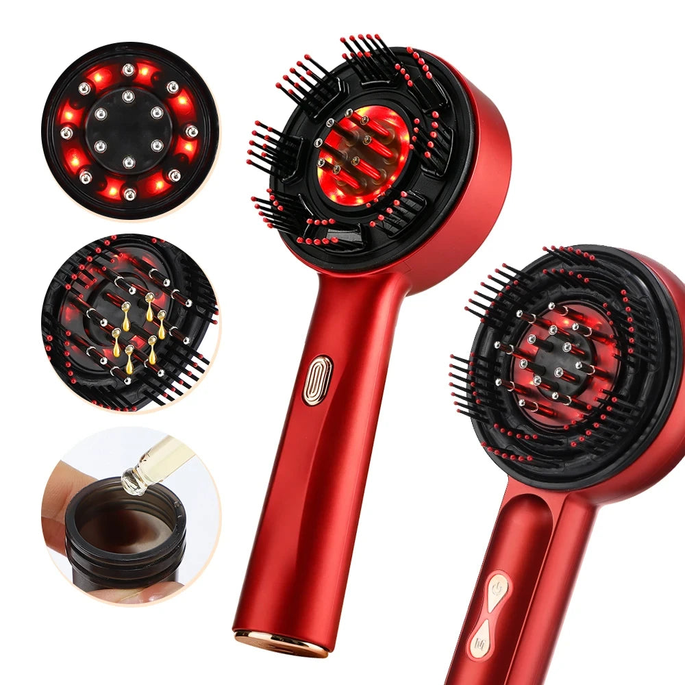 Electric Scalp Massager Comb with Oil Applicator