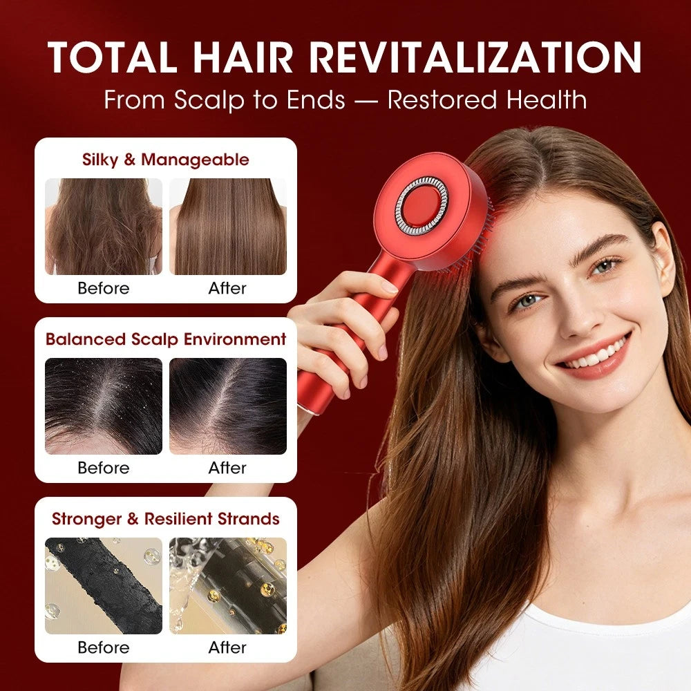Electric Scalp Massager Comb with Oil Applicator