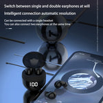 Mini invisible earbuds by Blinkcee shown in black with sleek compact design, fitting discreetly inside the ear.