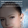 Mini invisible earbuds by Blinkcee shown in close-up, sleek white wireless earphones designed for discreet listening.