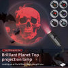 Blinkcee projector night light displaying Halloween, Christmas, and planet images on a wall for festive or space-themed decor.