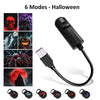 Blinkcee projector night light displaying Halloween, Christmas, and planet images projected onto a wall in a dark room.