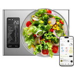 Digital kitchen scale by Blinkcee showing a transparent bowl with food, featuring a digital display for weighing and calorie calculation.