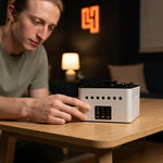Blinkcee IncenseGuard, a sleek protective device for incense sticks, shown in use with incense burning safely in a modern setting.