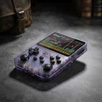 Blinkcee R36S 3.5-inch IPS handheld retro game console with colorful buttons and screen, featuring 20,000+ classic games for portable gaming.