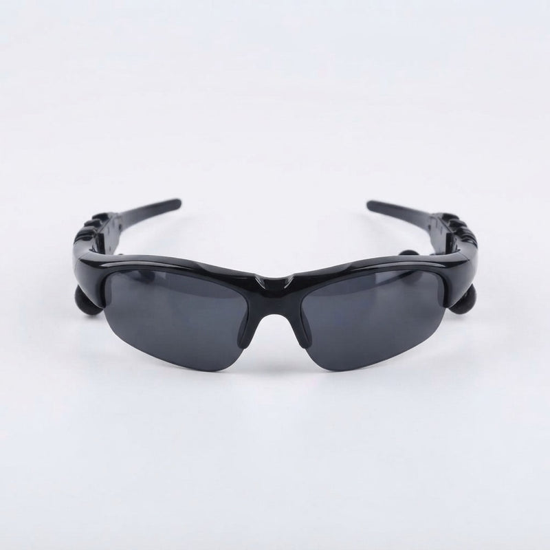 Bluetooth sunglasses with surround sound by Blinkcee, stylish eyewear featuring built-in wireless audio speakers.