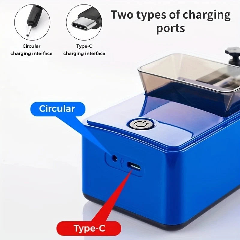 Automatic electric rolling machine by Blinkcee, showing a compact device with metal rollers for easy cigarette rolling.